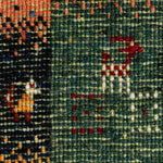 ギャッベ ペルシャ絨毯 緑