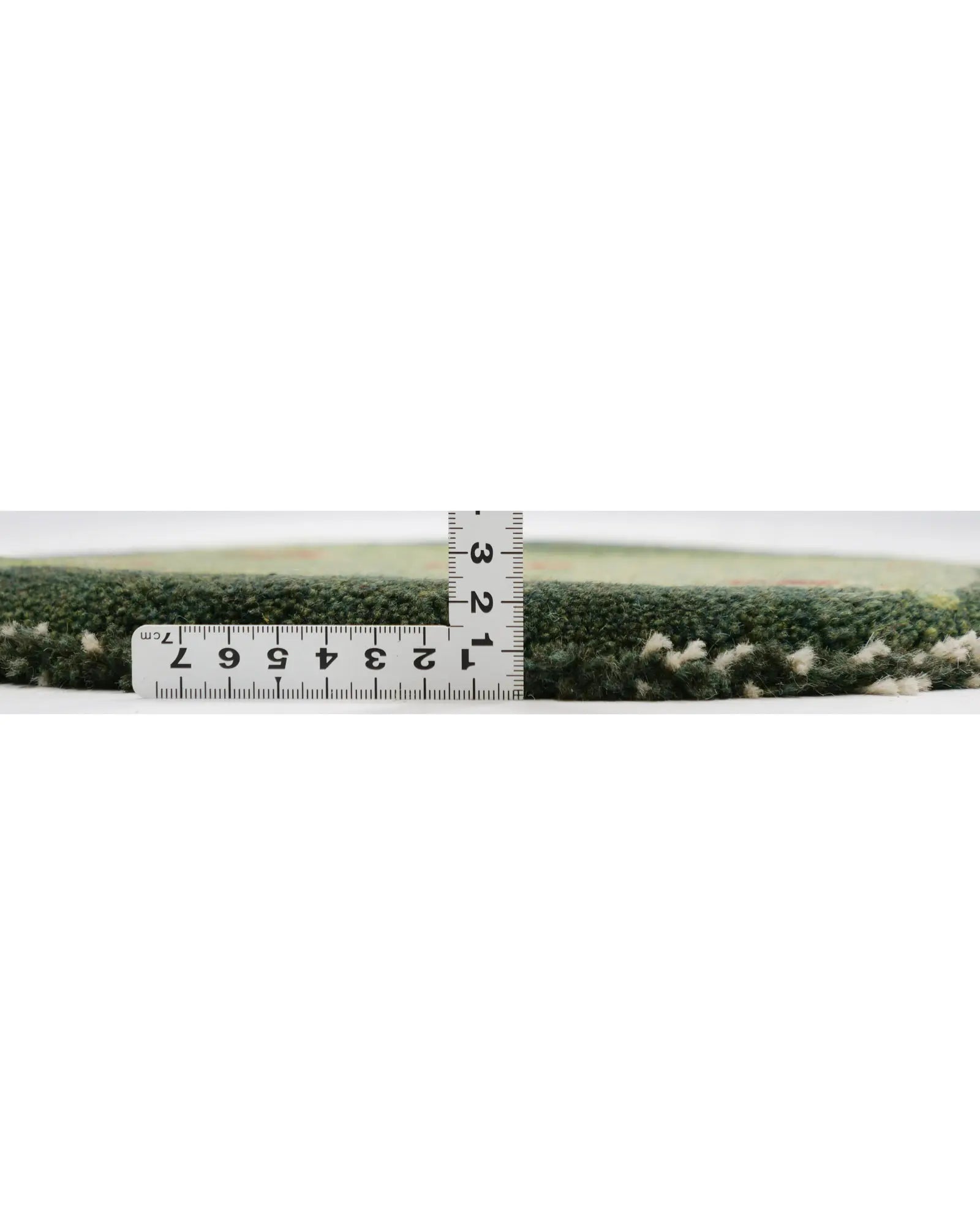 ペルシャ絨毯 ギャッベ 38x38cm 座布団 緑 グリーン 円形