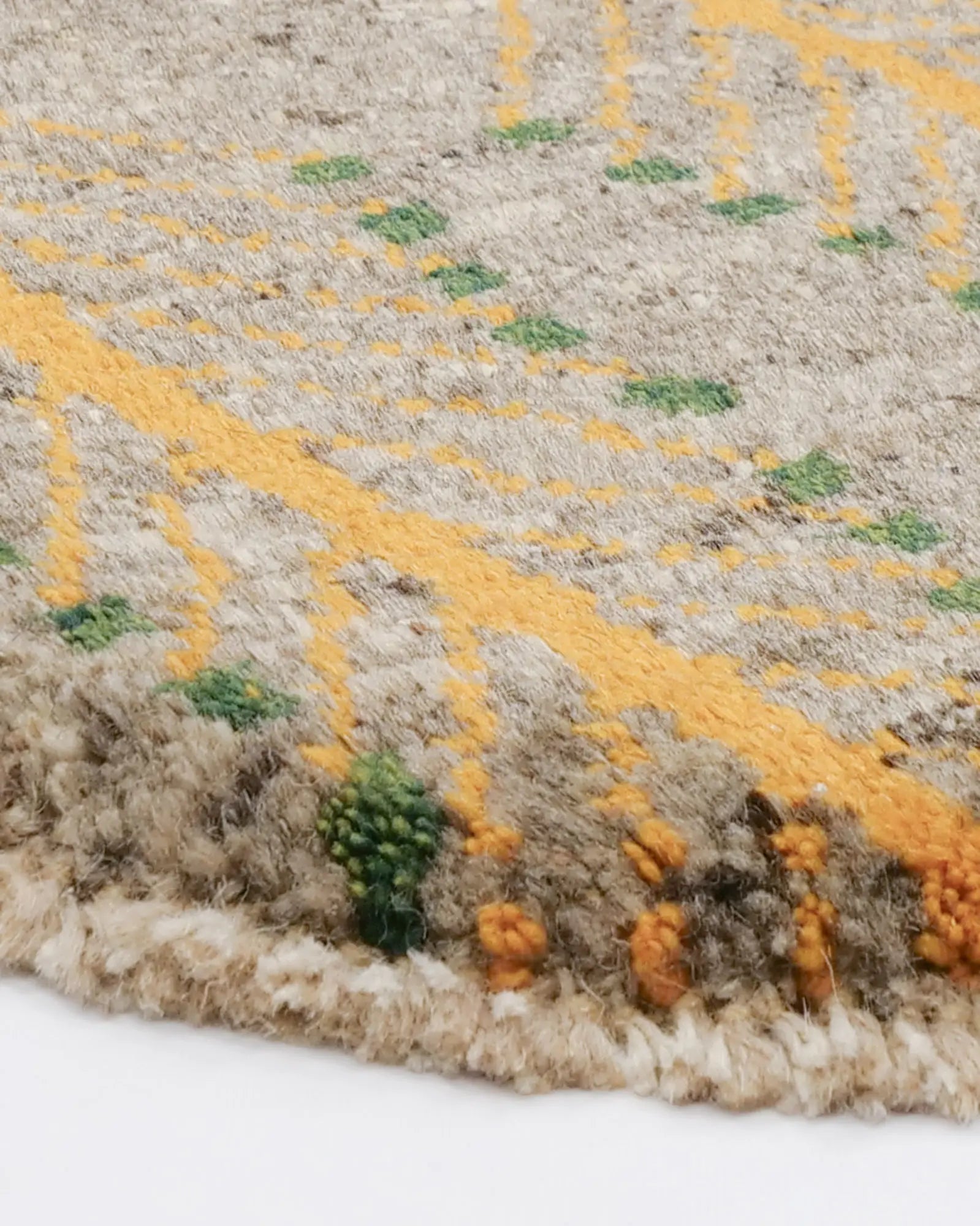 ペルシャ絨毯 ギャッベ 円形 座布団 38x39cm ナチュラル
