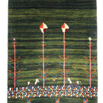 ギャッベ  ペルシャ絨毯 緑