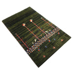 ギャッベ  ペルシャ絨毯 緑