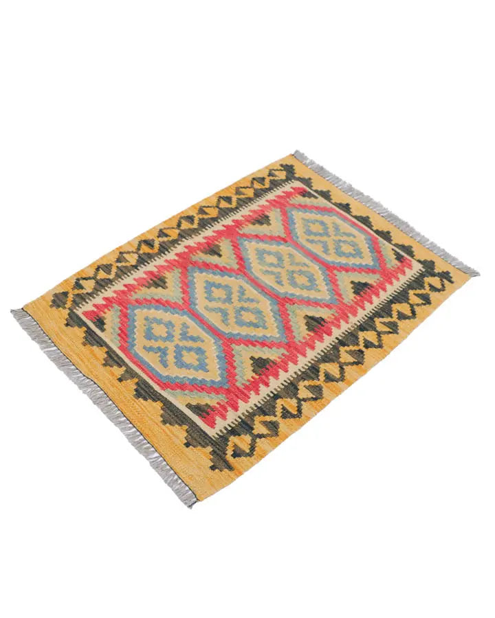 キリム 65x89cm アフガンラグ 玄関マット 手織り