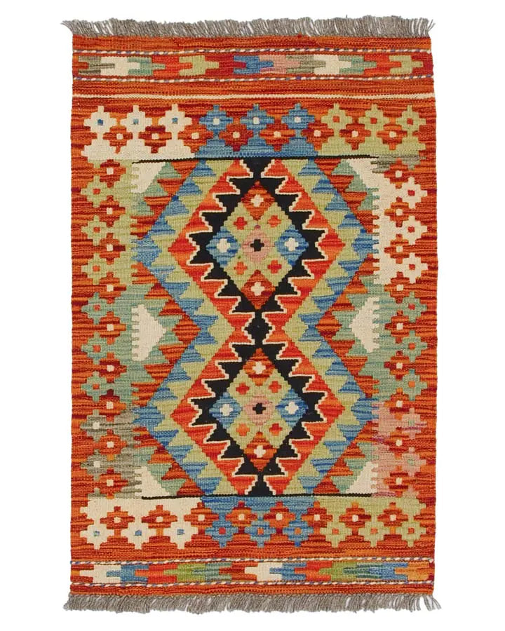 キリム 60x90cm 手織りラグ アフガニスタン 玄関マット