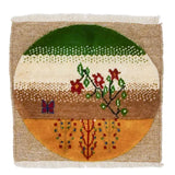 ペルシャ絨毯 ギャッベ 40x43cm 座布団 手織りラグ