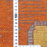 ライオンラグ ギャッベ 60x90cm ペルシャ絨毯 ウール 黄色 オレンジ 手織り 玄関マット