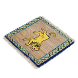 ライオンラグ ペルシャ絨毯 40x40cm ペルシャ絨毯 手織り 座布団