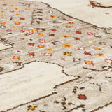 ペルシャ絨毯 ライオンギャッベ 84x120cm 手織りラグ ナチュラル 玄関マット