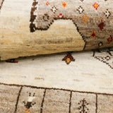 ペルシャ絨毯 ライオンギャッベ 84x120cm 手織りラグ ナチュラル 玄関マット