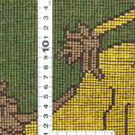 ペルシャ絨毯 ライオンラグ 50x50cm 手織り 緑 グリーン