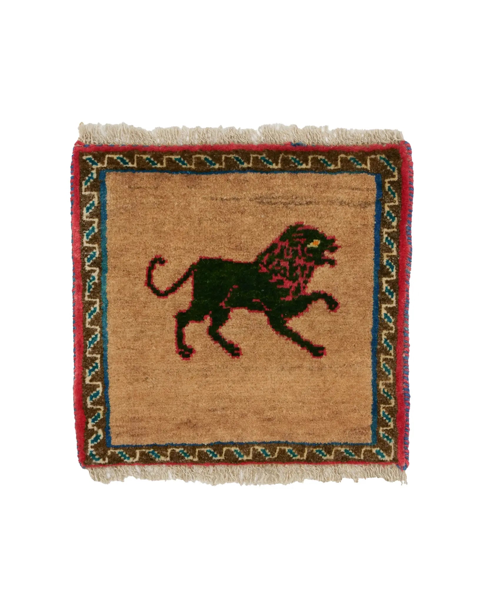 ライオンギャッベ 約39cm x 40cm|SATHI RUGS ライオンギャッベ 約39cm x 40cm|SATHI RUGS