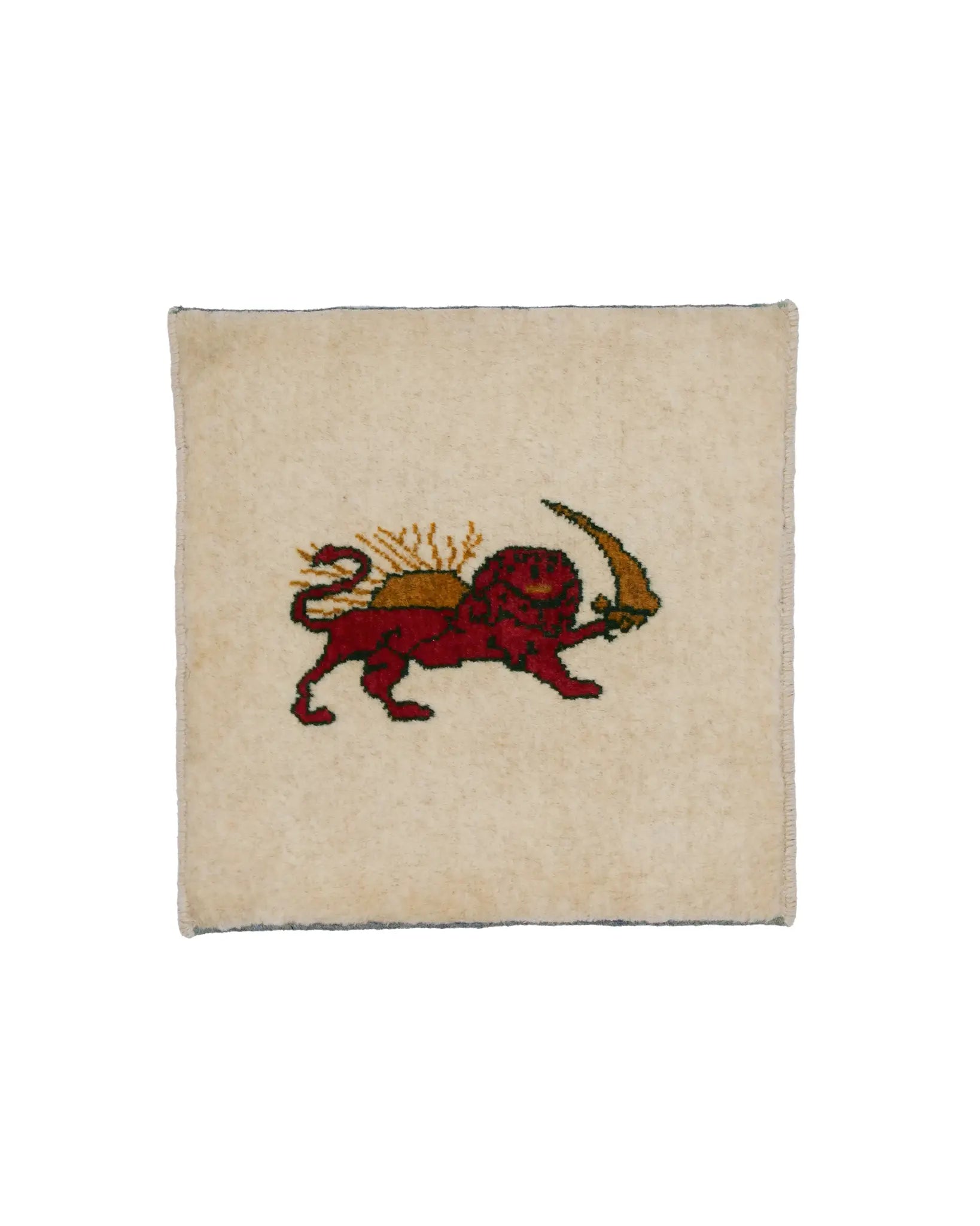 ライオンギャッベ 約39cm x 40cm|SATHI RUGS ライオンギャッベ 約39cm x 40cm|SATHI RUGS