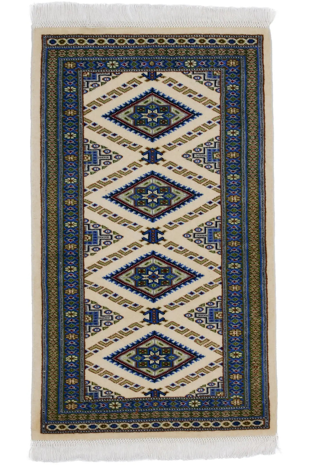 新作商品 パキスタン産手織り絨毯 SIZE: 122 x185cm ウール＆シルク 