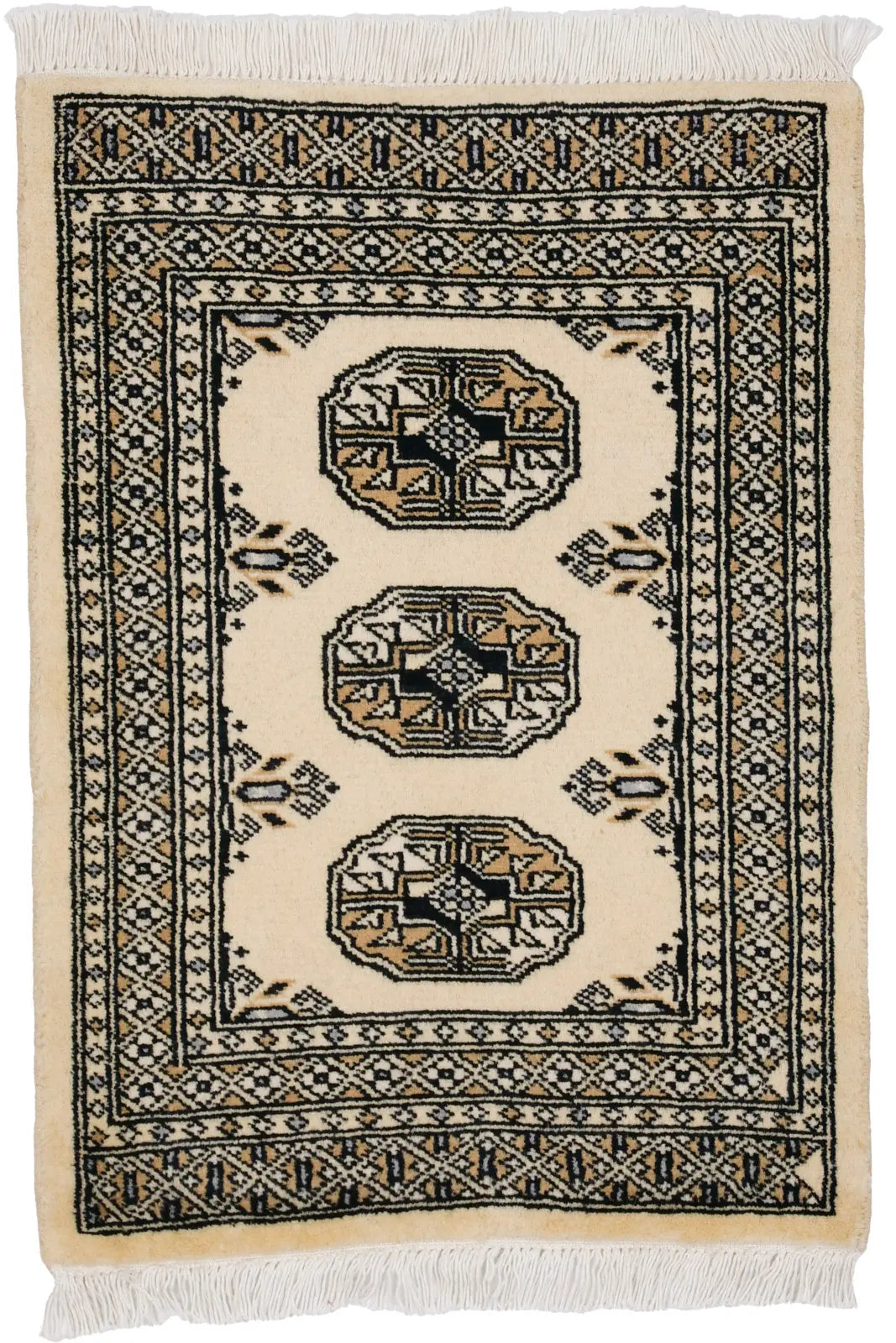 パキスタン絨毯 玄関マット(53x73cm)ベージュ ボハラ柄 パキスタン絨毯 玄関マット(53x73cm)ベージュ ボハラ柄