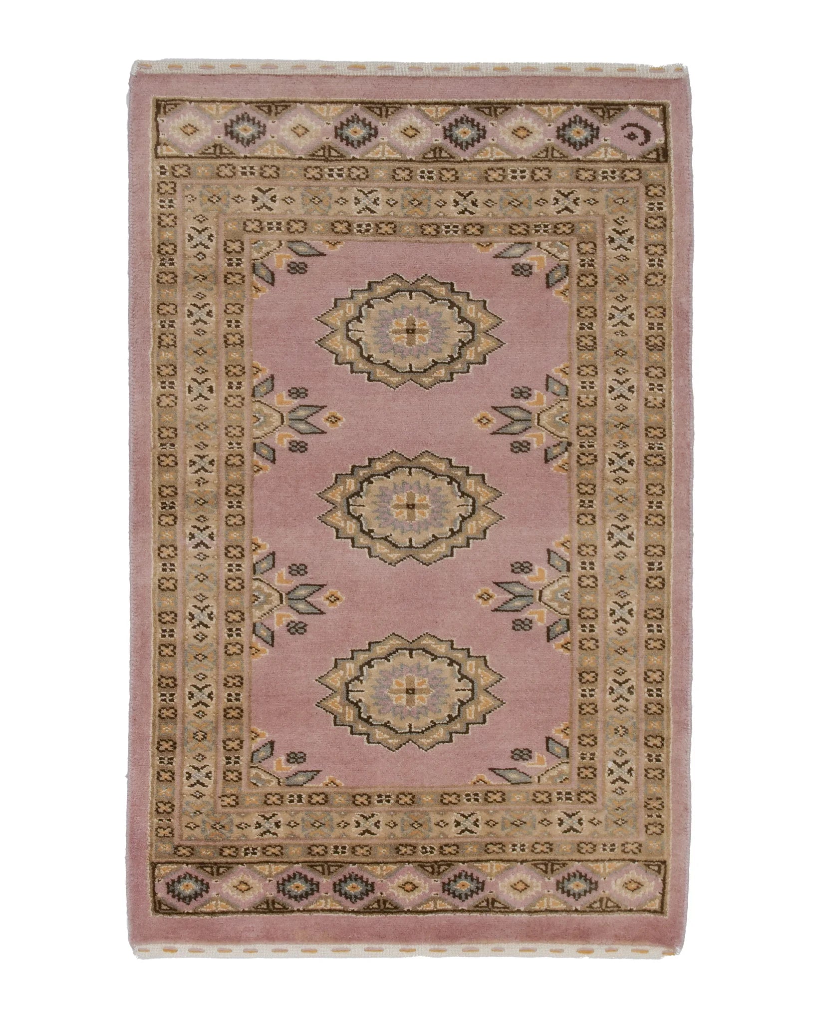 専用 W392 パキスタン絨毯 工房サイン 手織り ウール 105×64 専用 W392 パキスタン絨毯 工房サイン 手織り ウール 105×64