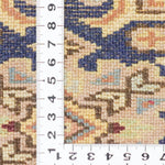 パキスタン絨毯 玄関マット 手織りラグ ブルー 青