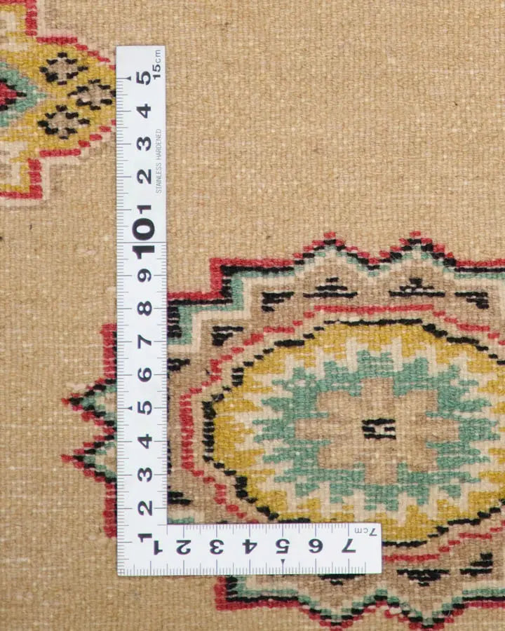 手織りパキスタン絨毯 玄関マット(55x85cm)ベージュ