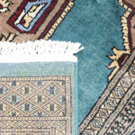 パキスタン絨毯 122x177cm グリーン 緑 手織り ラグ