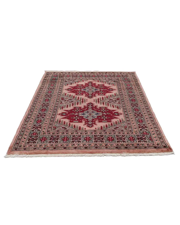 パキスタン絨毯 約123cm x 146cm ピンク