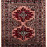 パキスタン絨毯 約123cm x 146cm ピンク