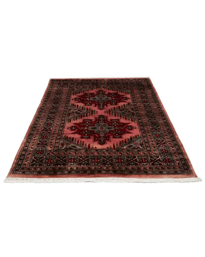 パキスタン絨毯 約123cm x 146cm ピンク