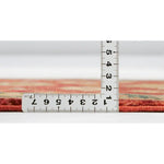 手織りパキスタン絨毯 約60cm x 90cm 玄関マット 赤 オレンジ