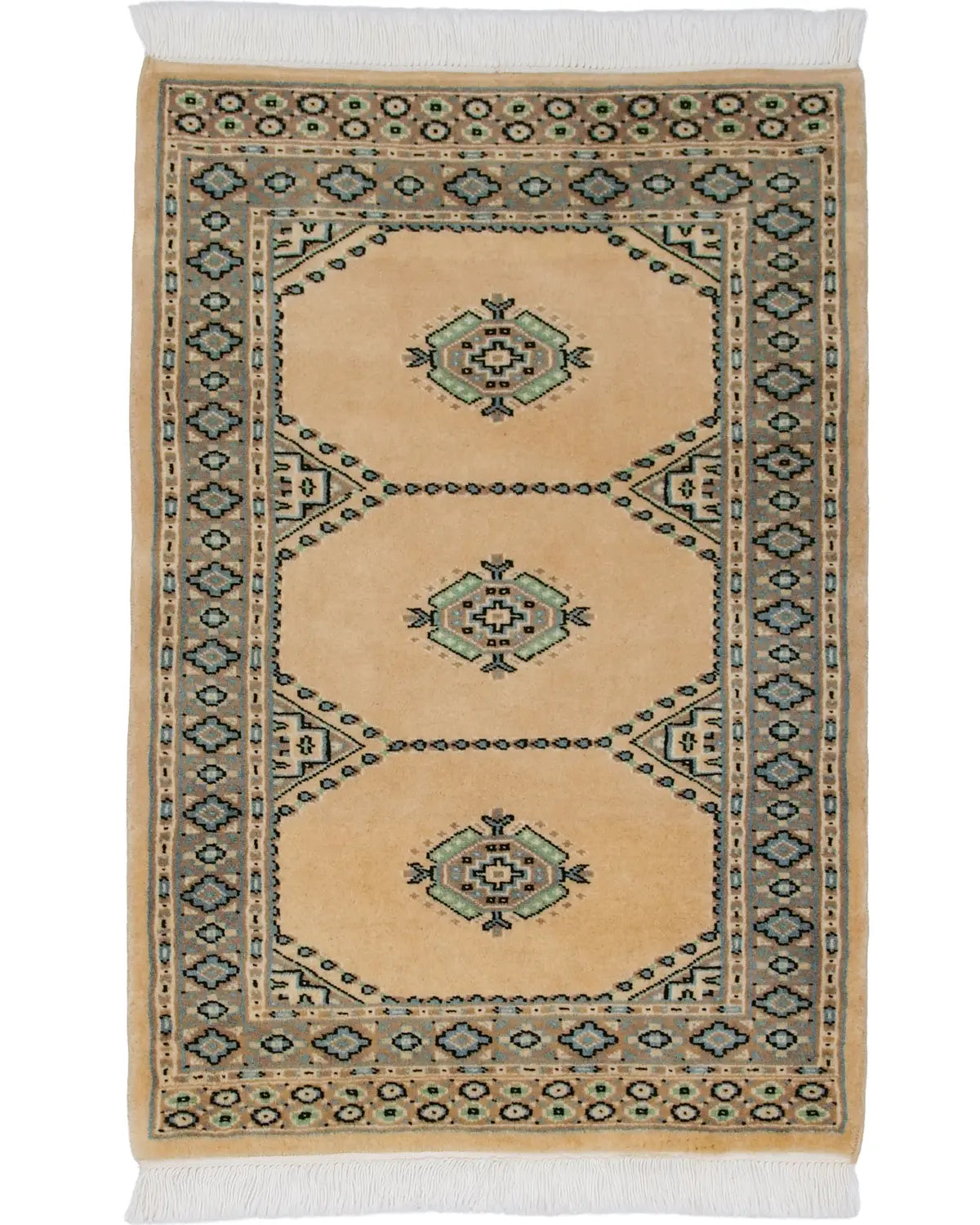 パキスタン絨毯 ウール 手織 ラグマット ヴィンテージ アンティーク 敷物 パキスタン絨毯 約64cm x 94cm｜SATHI RUGS