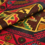 アフガニスタン絨毯 109x208cm トライバルラグ 幾何学模様 手織り