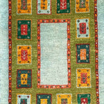 ギャッベ ペルシャ絨毯 水色