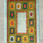 ギャッベ ペルシャ絨毯 水色