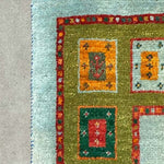 ギャッベ ペルシャ絨毯 水色