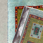 ギャッベ ペルシャ絨毯 水色