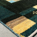 ギャッベ ペルシャ絨毯 緑