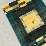 ギャッベ ペルシャ絨毯 緑