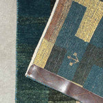 ギャッベ ペルシャ絨毯 緑