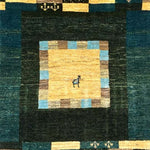 ギャッベ ペルシャ絨毯 緑