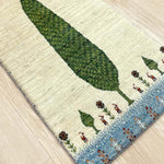 ギャッベ ペルシャ絨毯 白