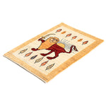 ライオンギャッベ ペルシャ絨毯 ラグ