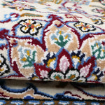 ペルシャ絨毯 ナイン ウール 玄関マット 白 (ホワイト)