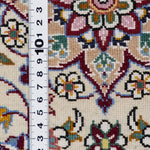 ペルシャ絨毯 ナイン ウール 玄関マット 白 (ホワイト)