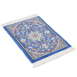 ペルシャ絨毯 ナイン ウール 玄関マット 青 (ブルー)