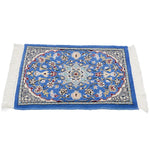 ペルシャ絨毯 ナイン ウール 玄関マット 青 (ブルー)