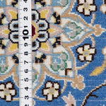 ペルシャ絨毯 ナイン ウール 玄関マット 青 (ブルー)