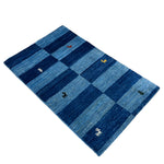 青 動物 ギャッベ ペルシャ絨毯