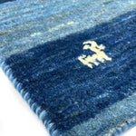 青 動物 ギャッベ ペルシャ絨毯