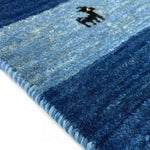 青 動物 ギャッベ ペルシャ絨毯