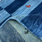 青 動物 ギャッベ ペルシャ絨毯