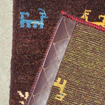 ペルシャ絨毯 ギャッベ ファイン 玄関マット 茶色