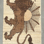 ギャッベ  ライオン ペルシャ絨毯 ラグ