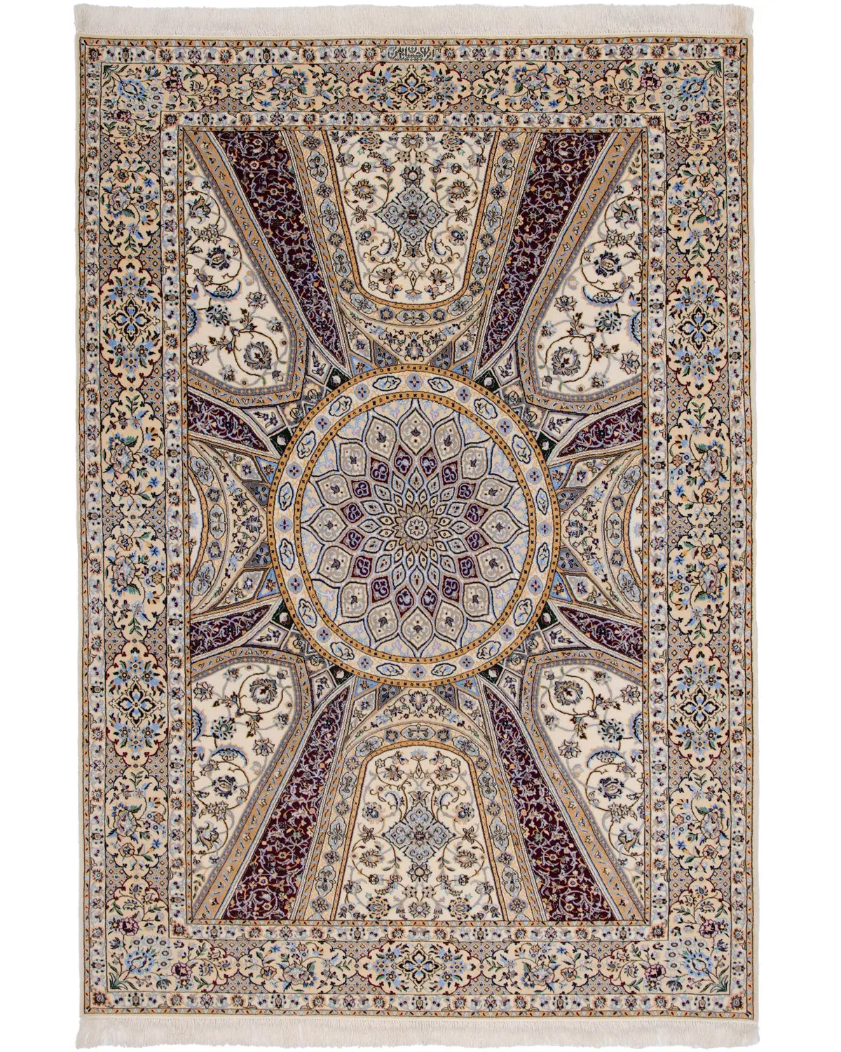 ペルシャ絨毯 ナイン産 ハビビアン工房 ウール 約160cm x 235cm|SATHI ペルシャ絨毯 ナイン産 ハビビアン工房 ウール 約160cm x 235cm|SATHI