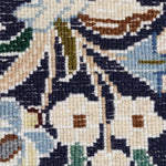 ペルシャ絨毯 ナイン ウール 円形 リビング 緑 (グリーン)
